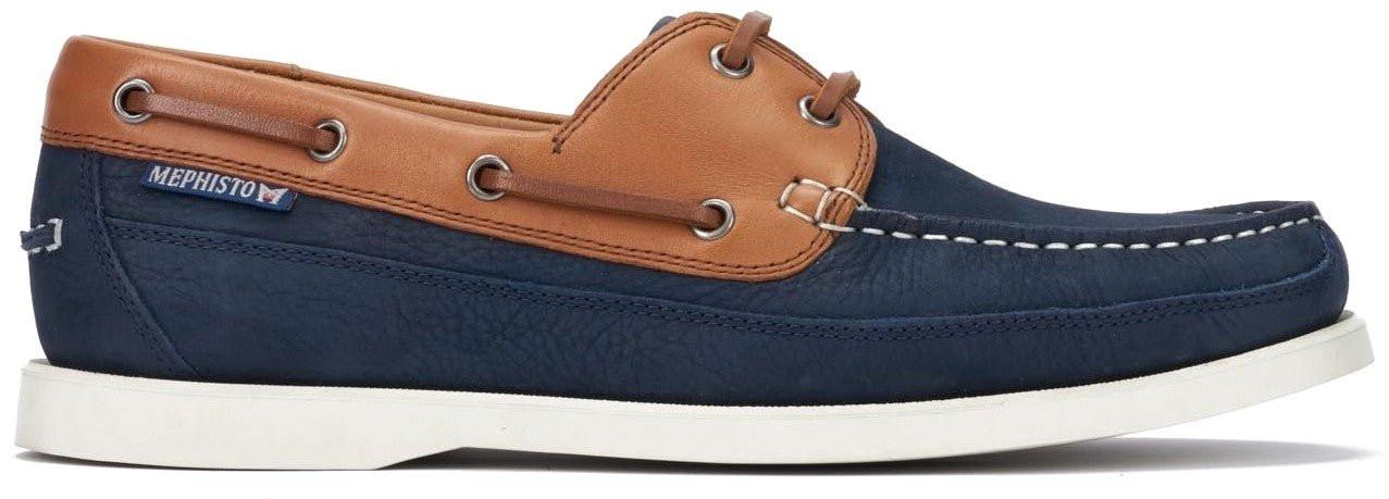 Boating - Nubuk Schnürschuh Herren Blau 45 von Mephisto