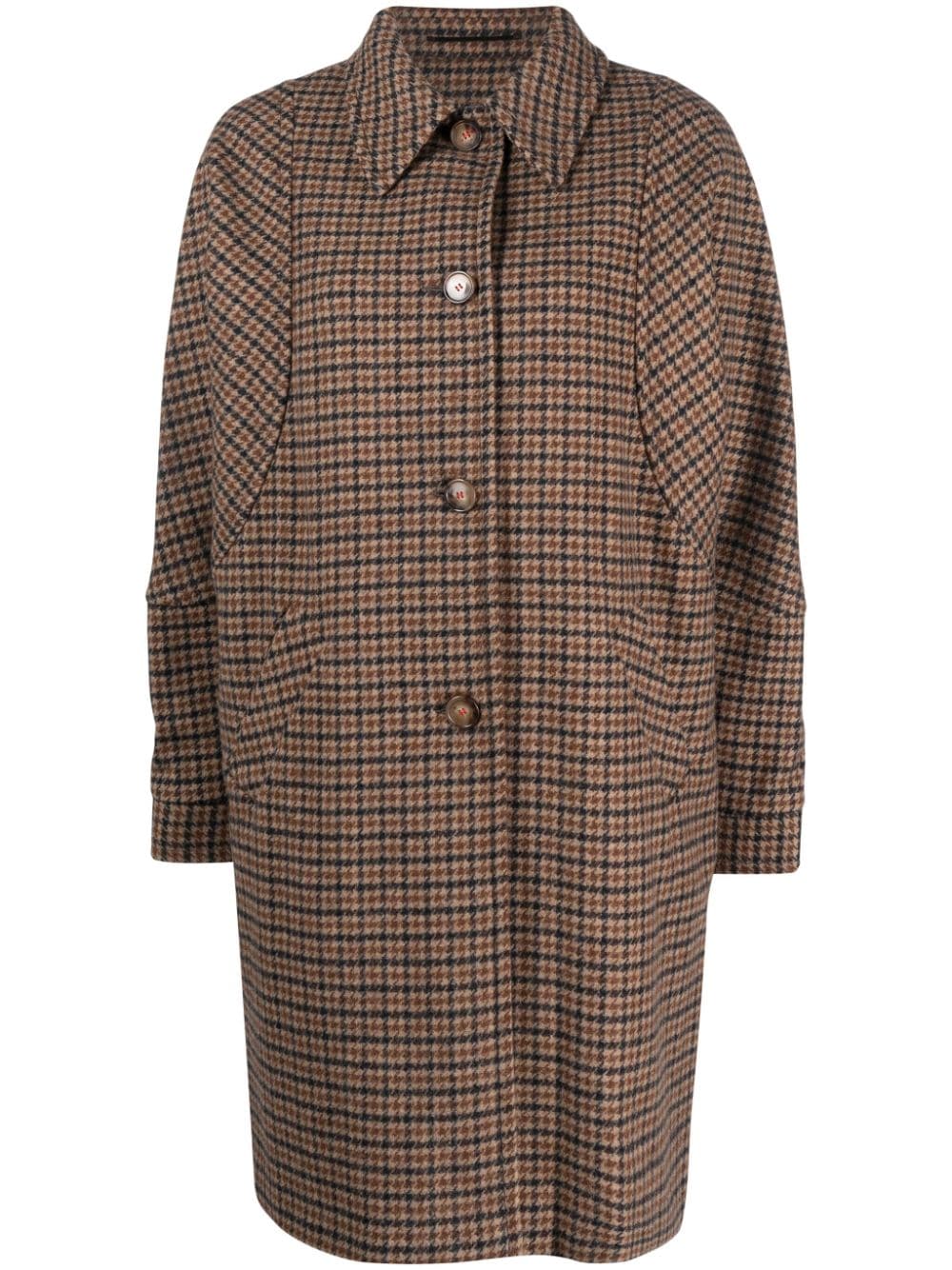 Merci check-pattern wool-blend coat - Brown von Merci