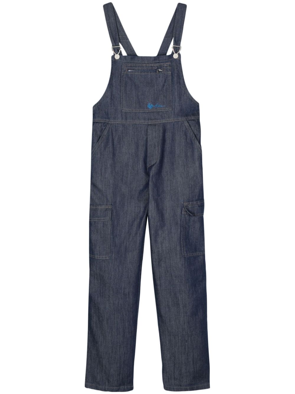 Merci embroidered-motif denim dungarees - Blue von Merci