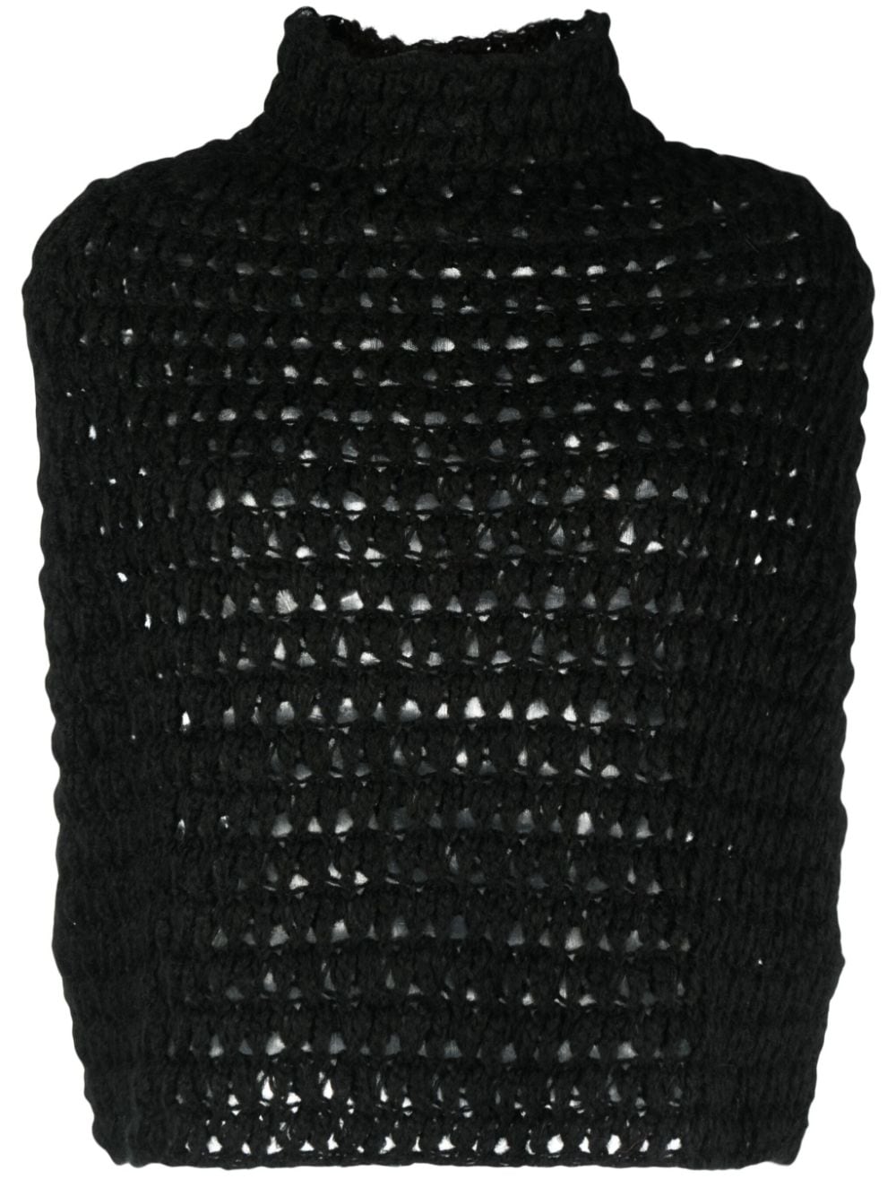 Merci mock-neck open-knit vest - Black von Merci