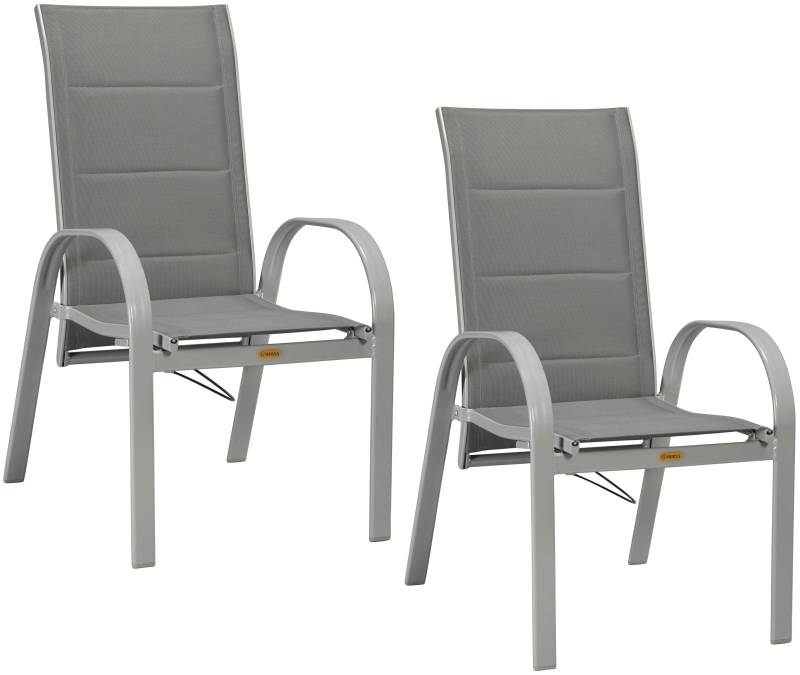 MERXX Gartensessel »Amalfi Deluxe Gasdruckfeder«, (Set, 2 St.), 2er Set, Alu/Textil, verstellbar von Merxx