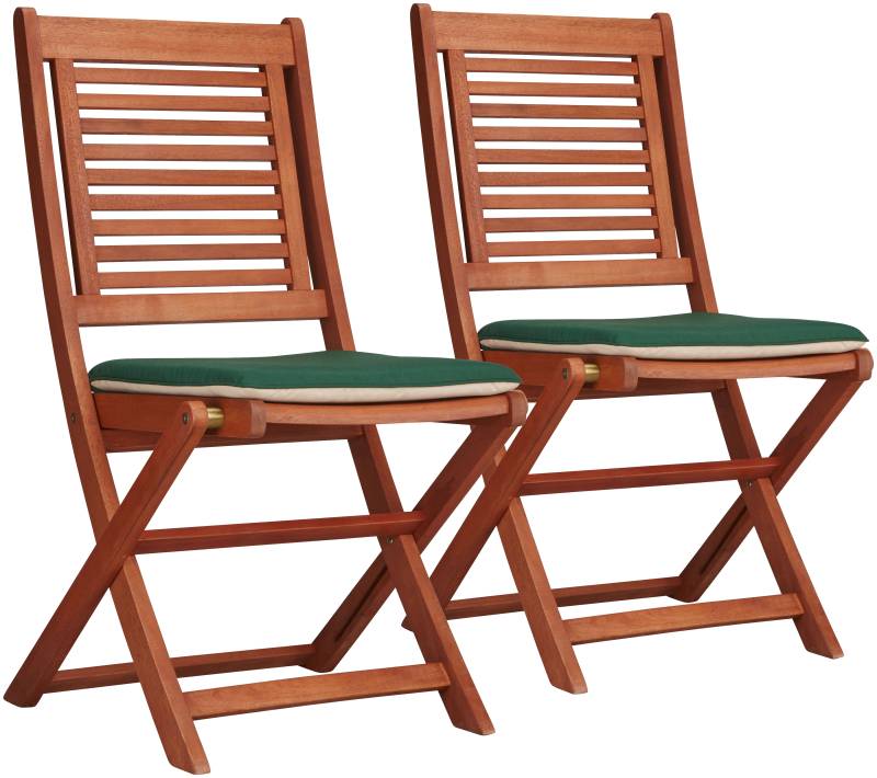 MERXX Gartenstuhl »Cordoba«, (Set), 2 St., 2er Set, Eukalyptus, klappbar, braun, inkl. Wendeauflage von Merxx