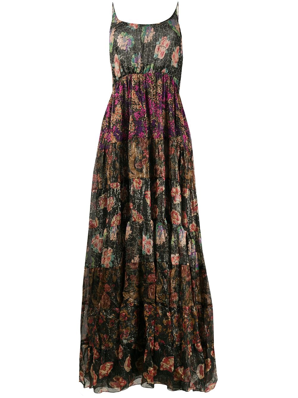 Mes Demoiselles floral print tiered dress - Black von Mes Demoiselles