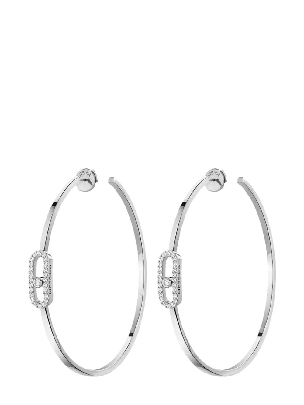 Messika 18kt white gold Créoles XL diamond hoop earrings - Silver von Messika