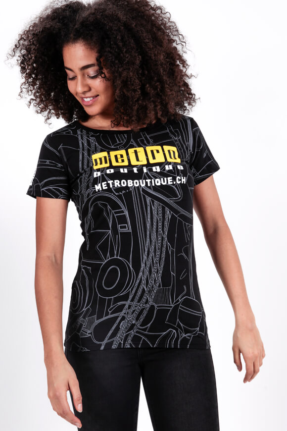 Metro Boutique Collection T-Shirt | Schwarz | Damen  | XS von Metro Boutique Collection