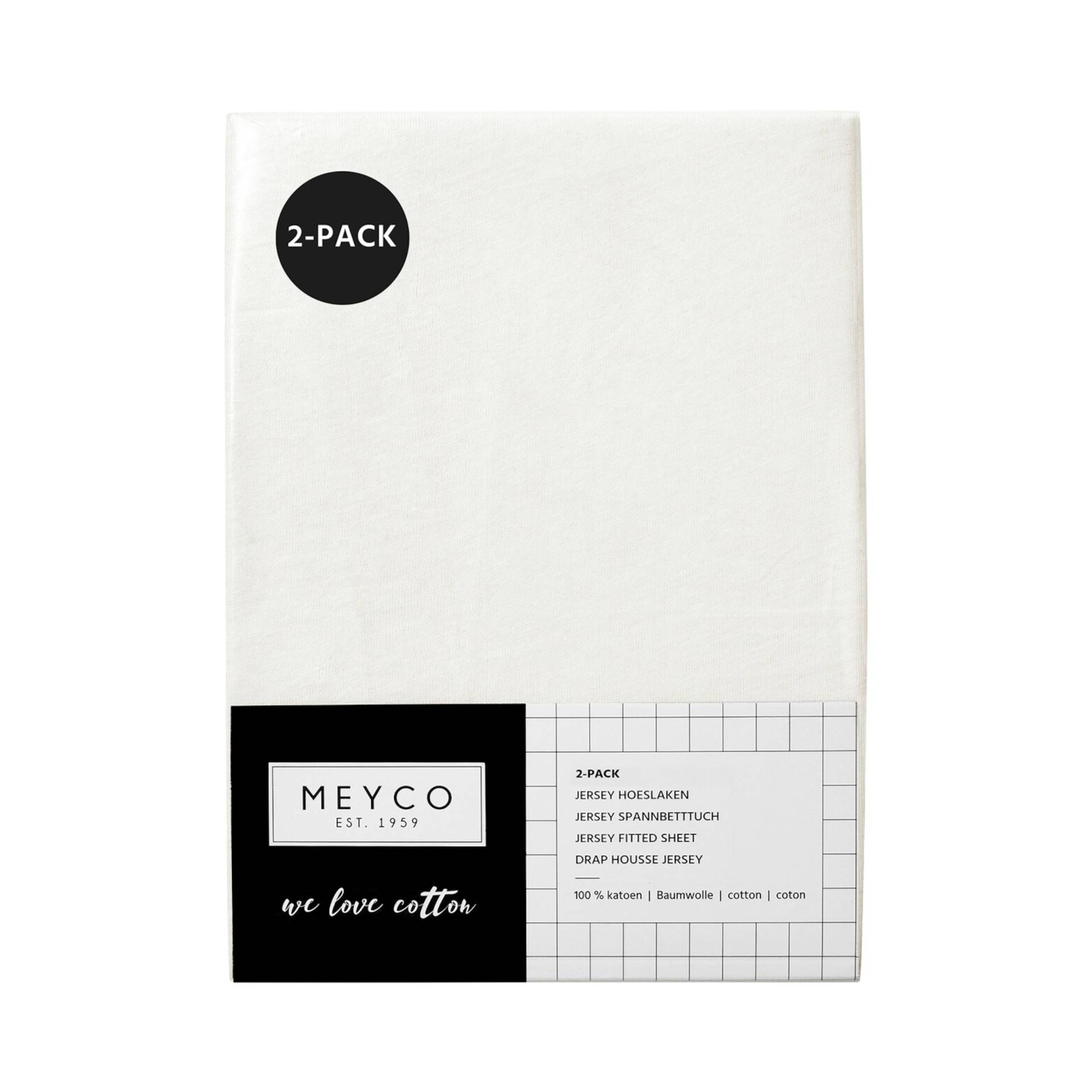 2er-Pack Jersey-Spannbetttücher 60x120 cm von Meyco Baby
