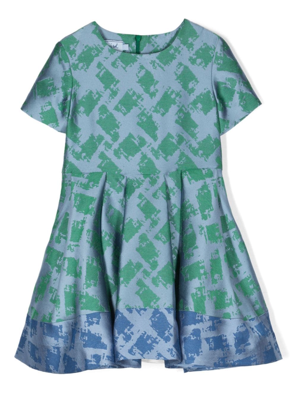 Mi Mi Sol graphic-print cotton flared dress - Blue von Mi Mi Sol