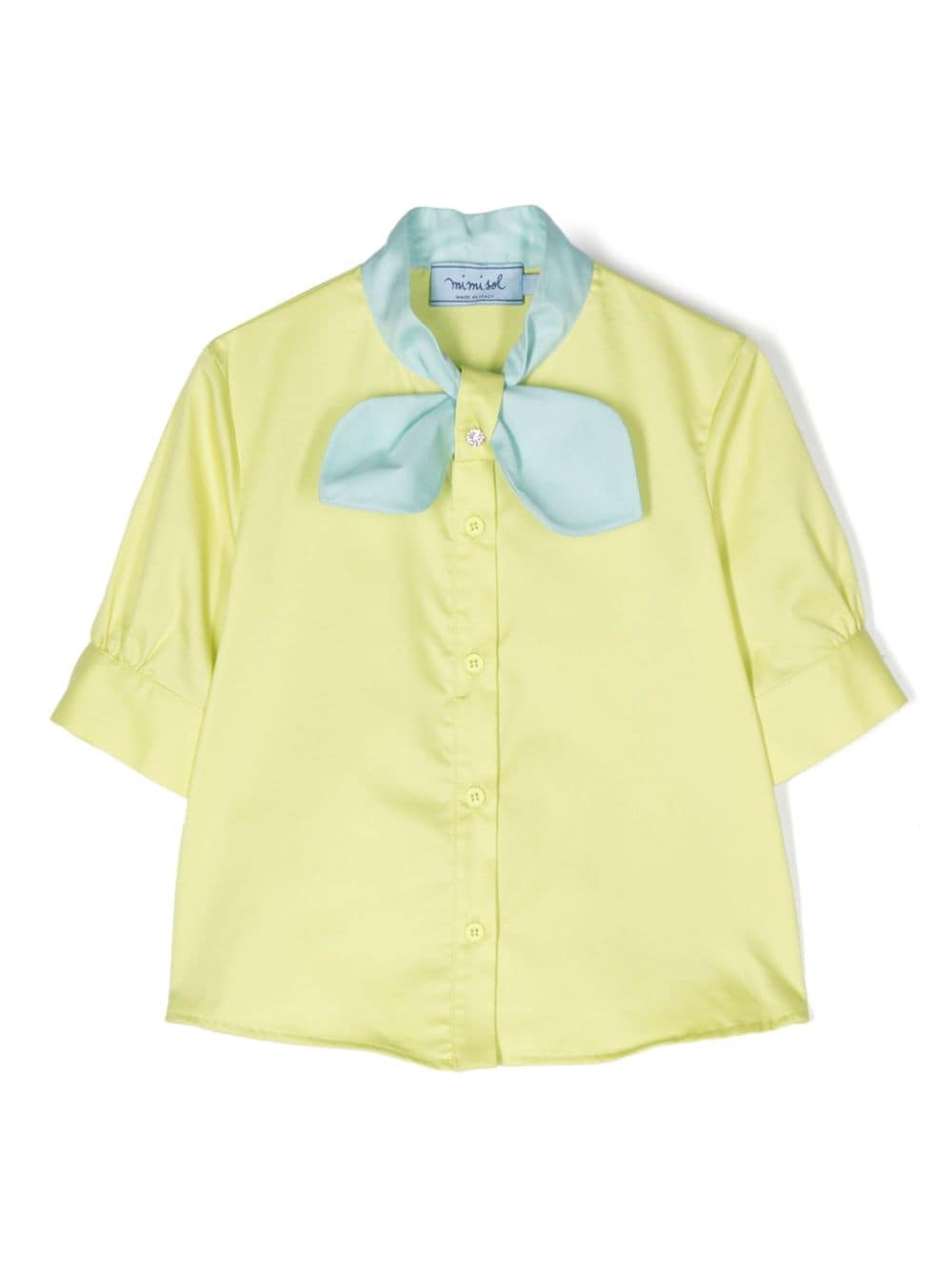 Mi Mi Sol bow-detail cotton shirt - Green von Mi Mi Sol