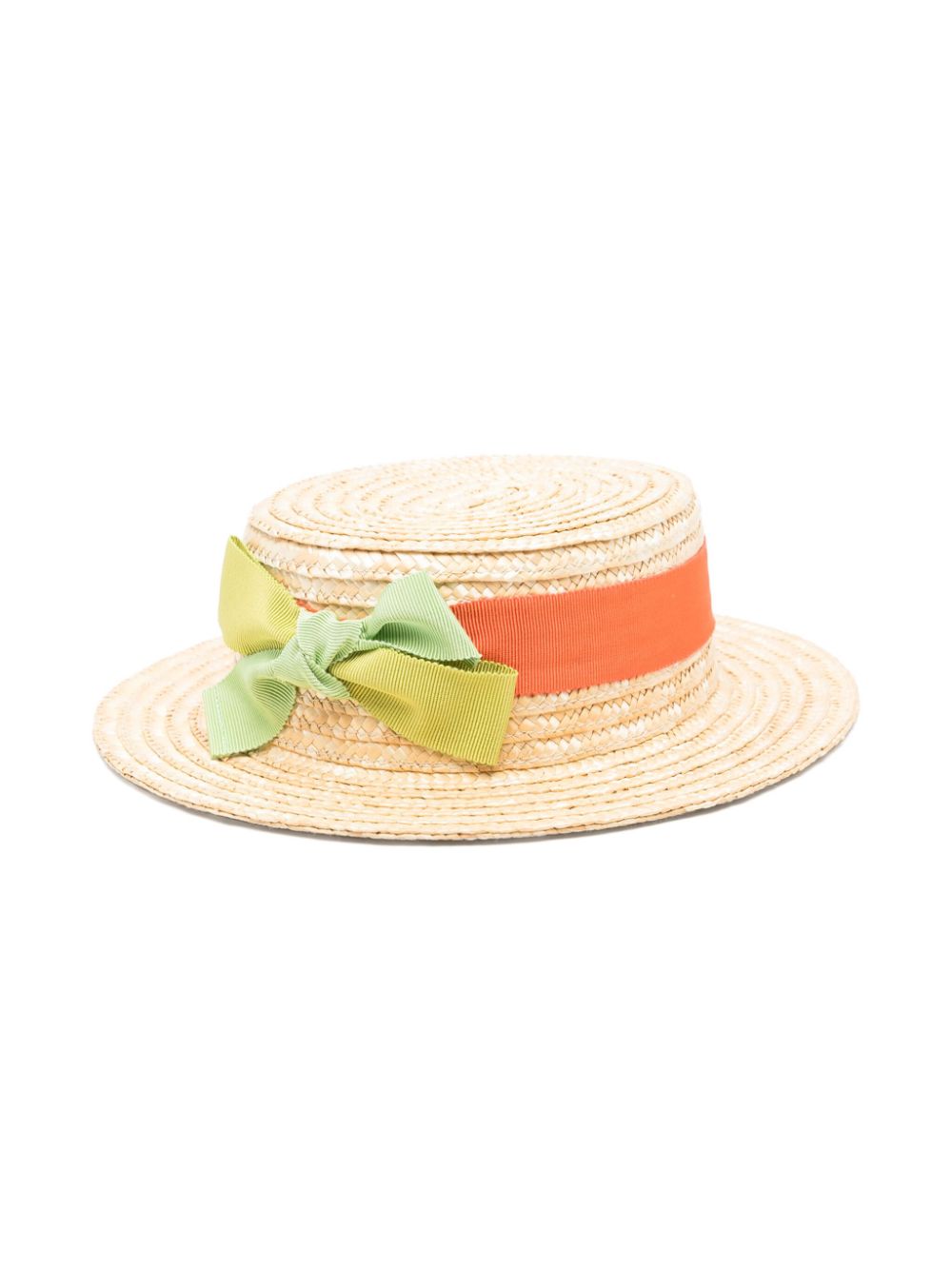 Mi Mi Sol bow-detail straw hat - Neutrals von Mi Mi Sol