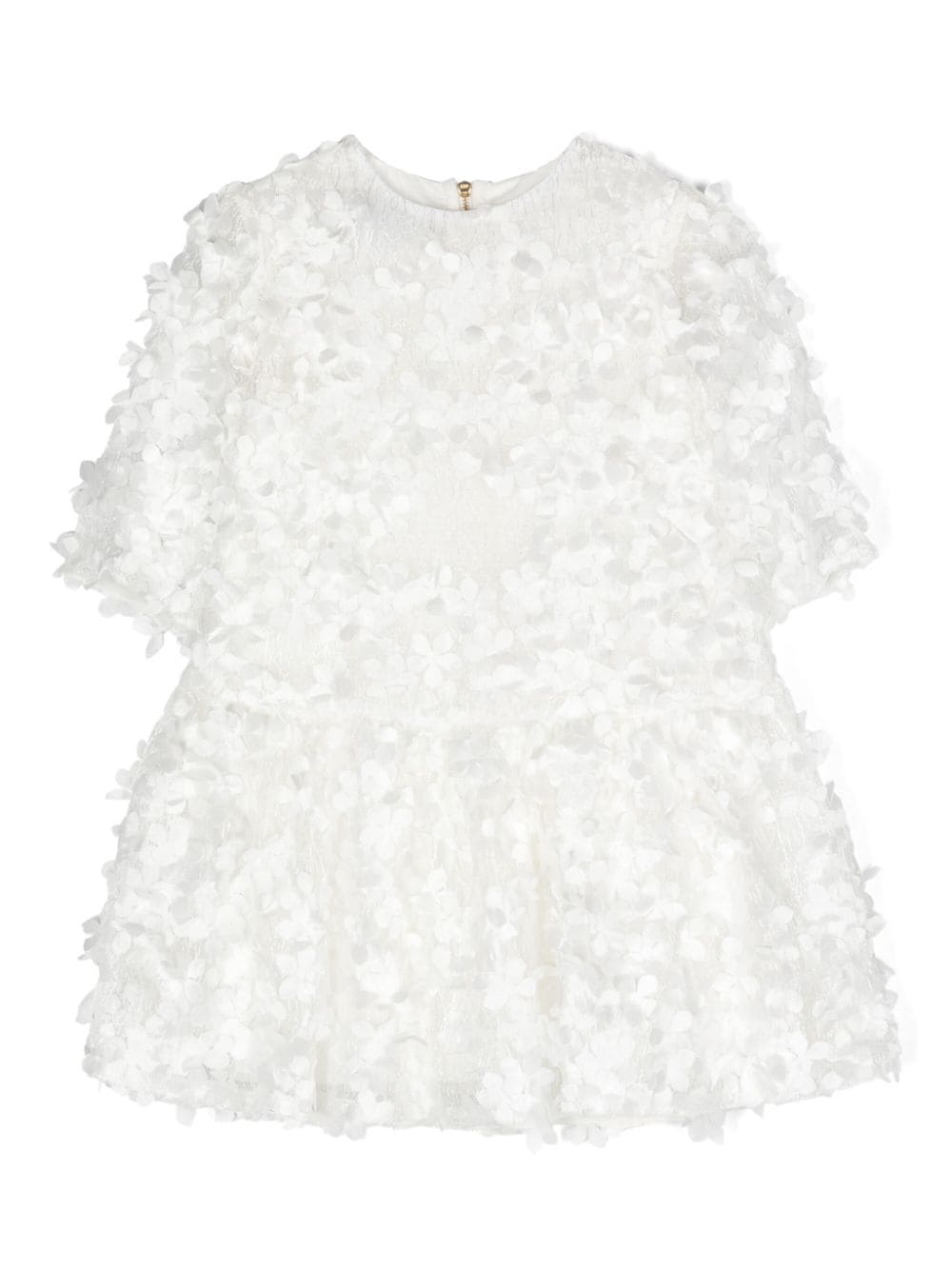 Mi Mi Sol floral-appliqué ruffled-detailed dress - White von Mi Mi Sol