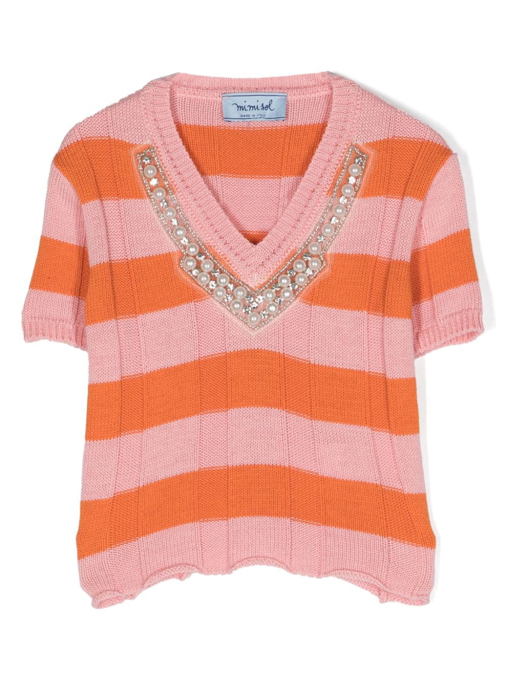 Mi Mi Sol gem-embellished knitted top - Orange von Mi Mi Sol