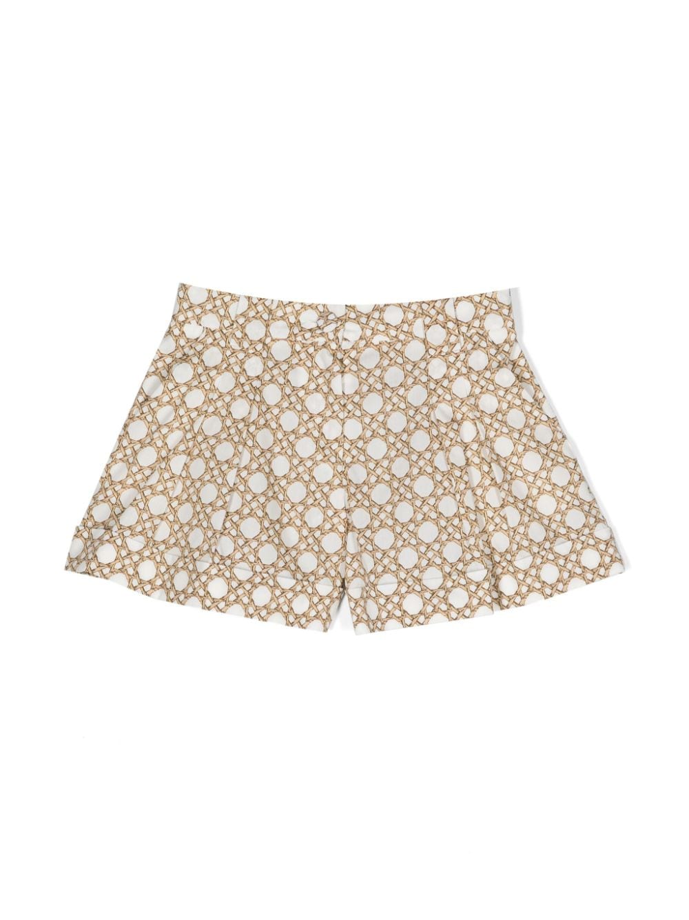 Mi Mi Sol geometric-print cotton shorts - White von Mi Mi Sol