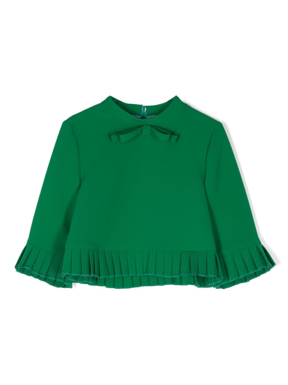 Mi Mi Sol pleated-edge cotton blouse - Green von Mi Mi Sol