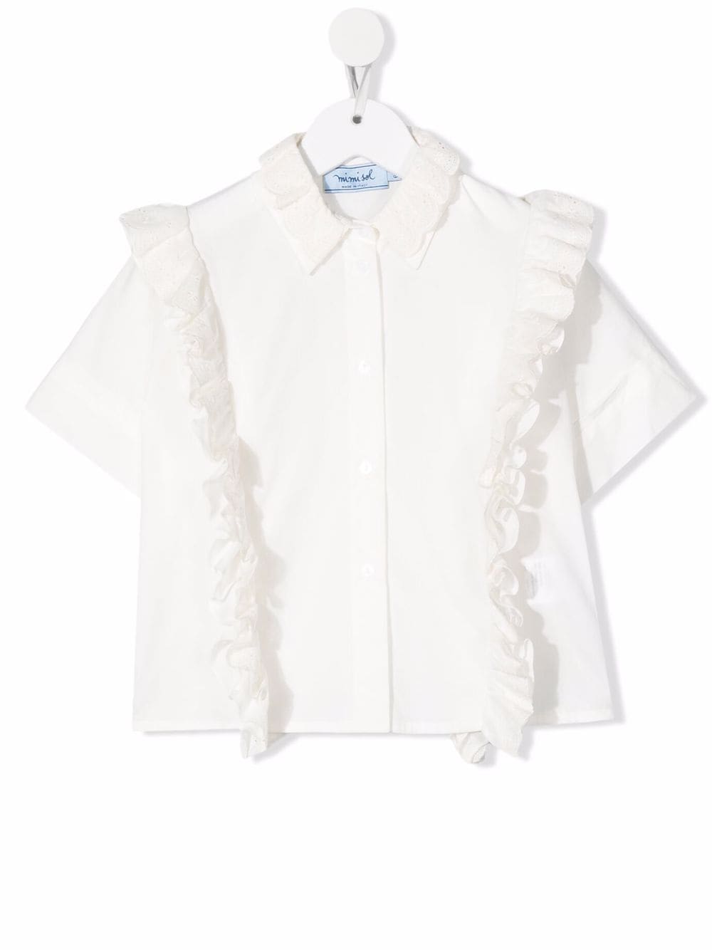Mi Mi Sol ruffle-detail cotton shirt - White von Mi Mi Sol