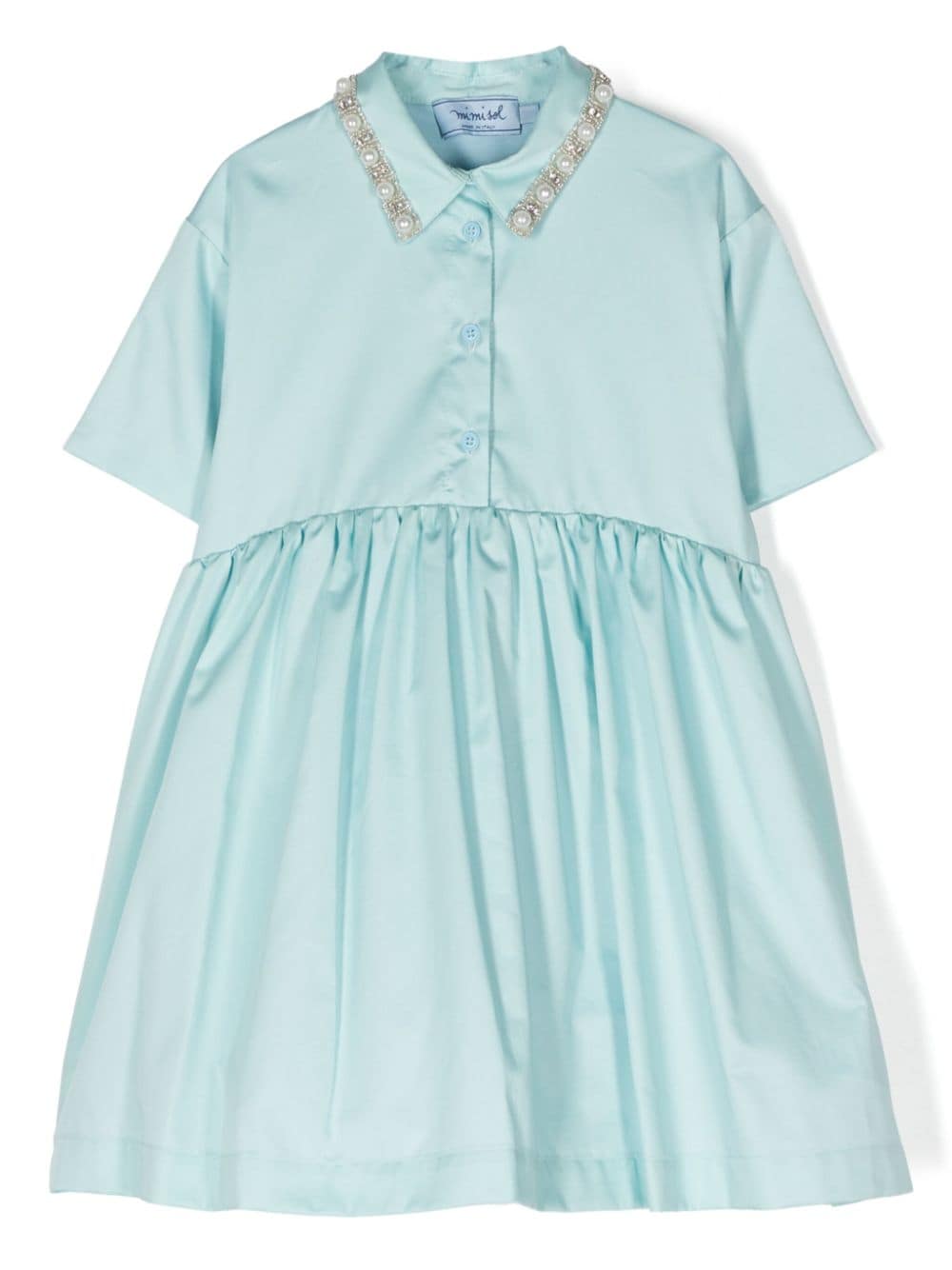 Mi Mi Sol short-sleeve poplin dress - Blue von Mi Mi Sol