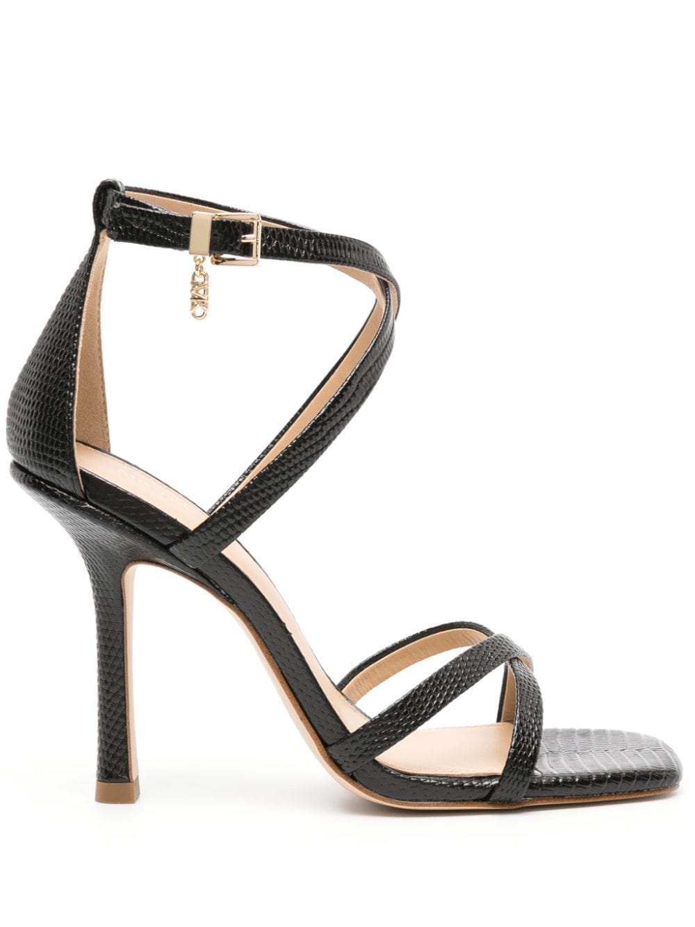 Michael Michael Kors lizard-effect 105mm leather sandals - Black von Michael Michael Kors