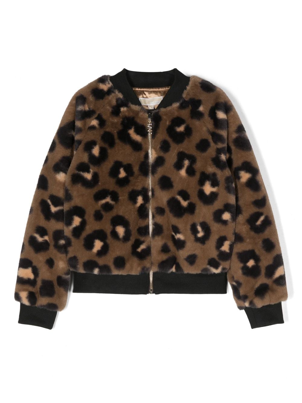 Michael Kors Kids animal-print fleece-textured bomber jacket - Brown von Michael Kors Kids