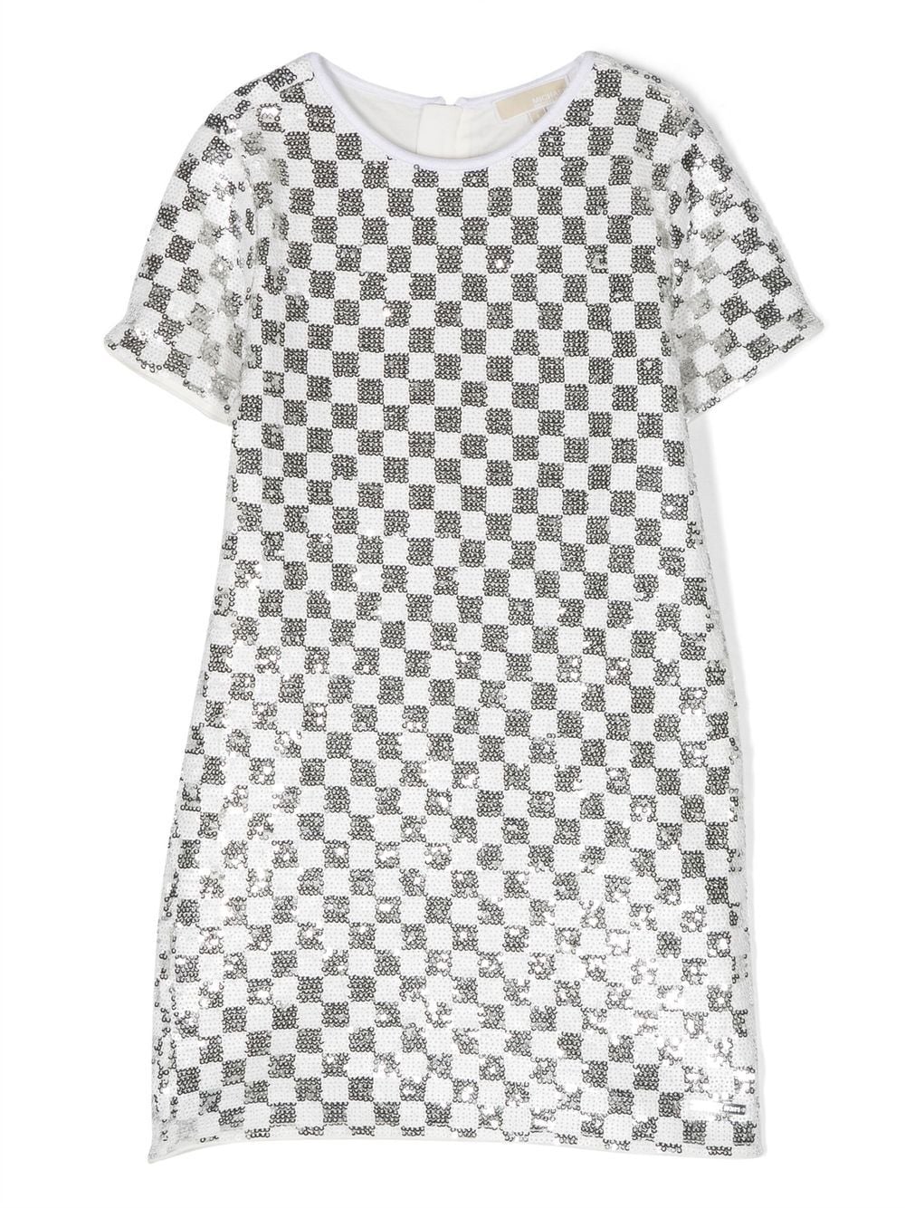 Michael Kors Kids check-pattern sequin dress - Silver von Michael Kors Kids