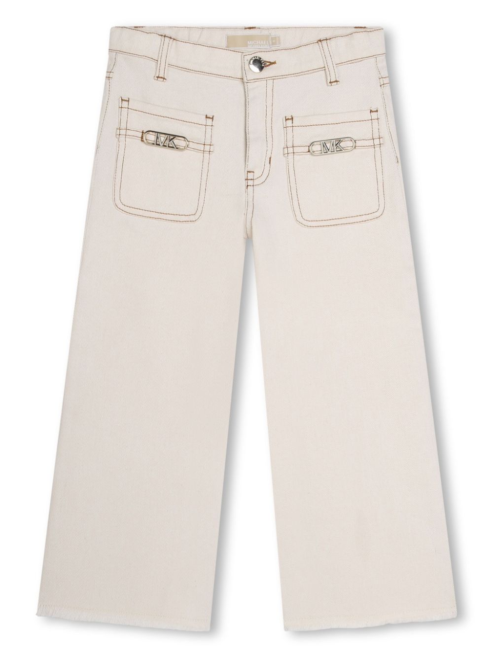 Michael Kors Kids contrast-stitching wide-leg jeans - Neutrals von Michael Kors Kids