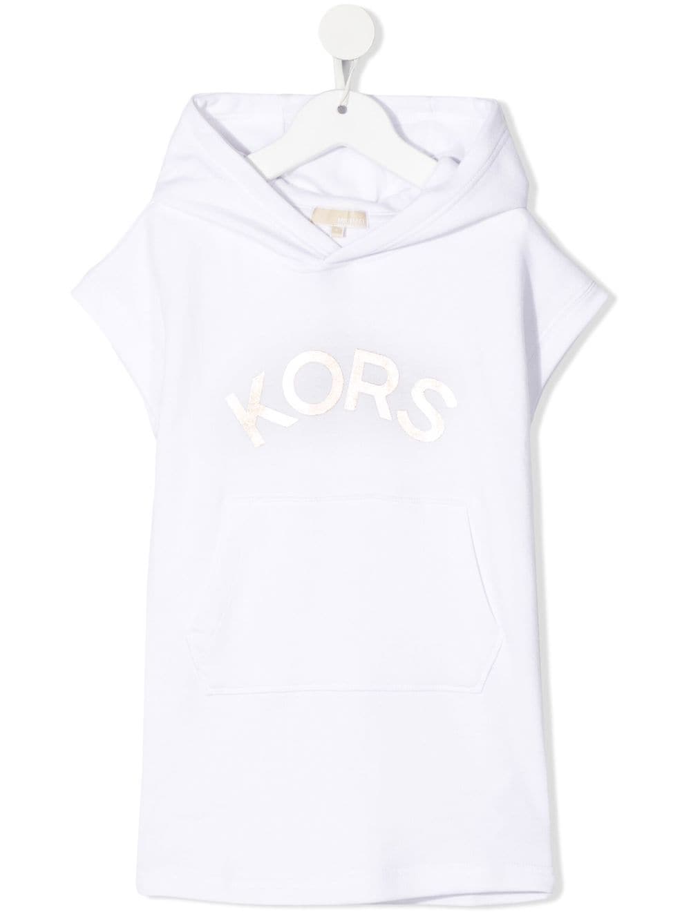 Michael Kors Kids cotton logo-print hooded dress - White von Michael Kors Kids