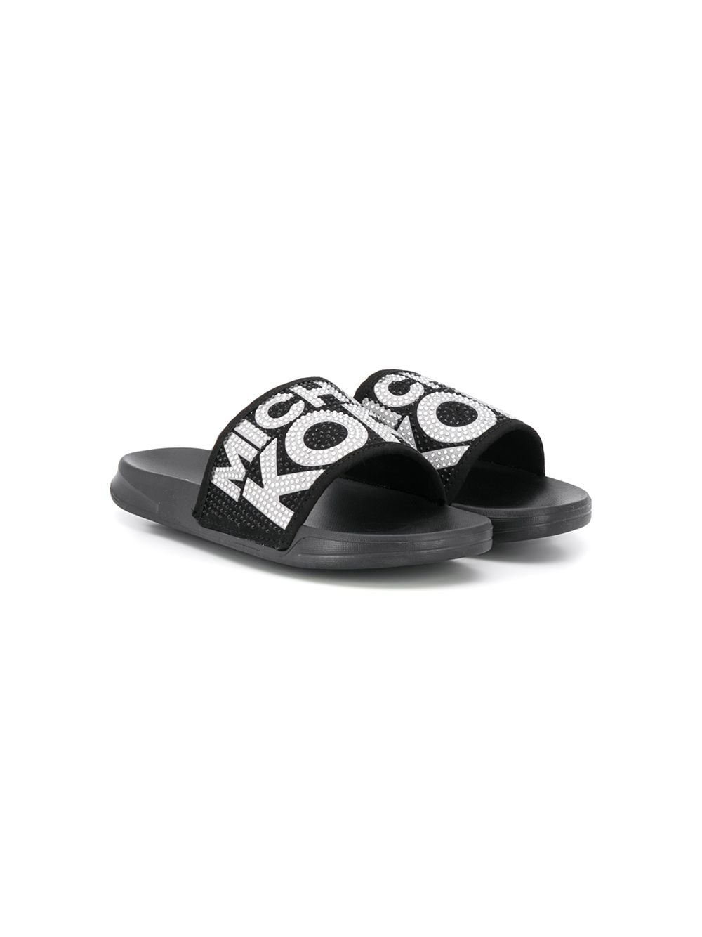 Michael Kors Kids embellished logo slippers - Black von Michael Kors Kids