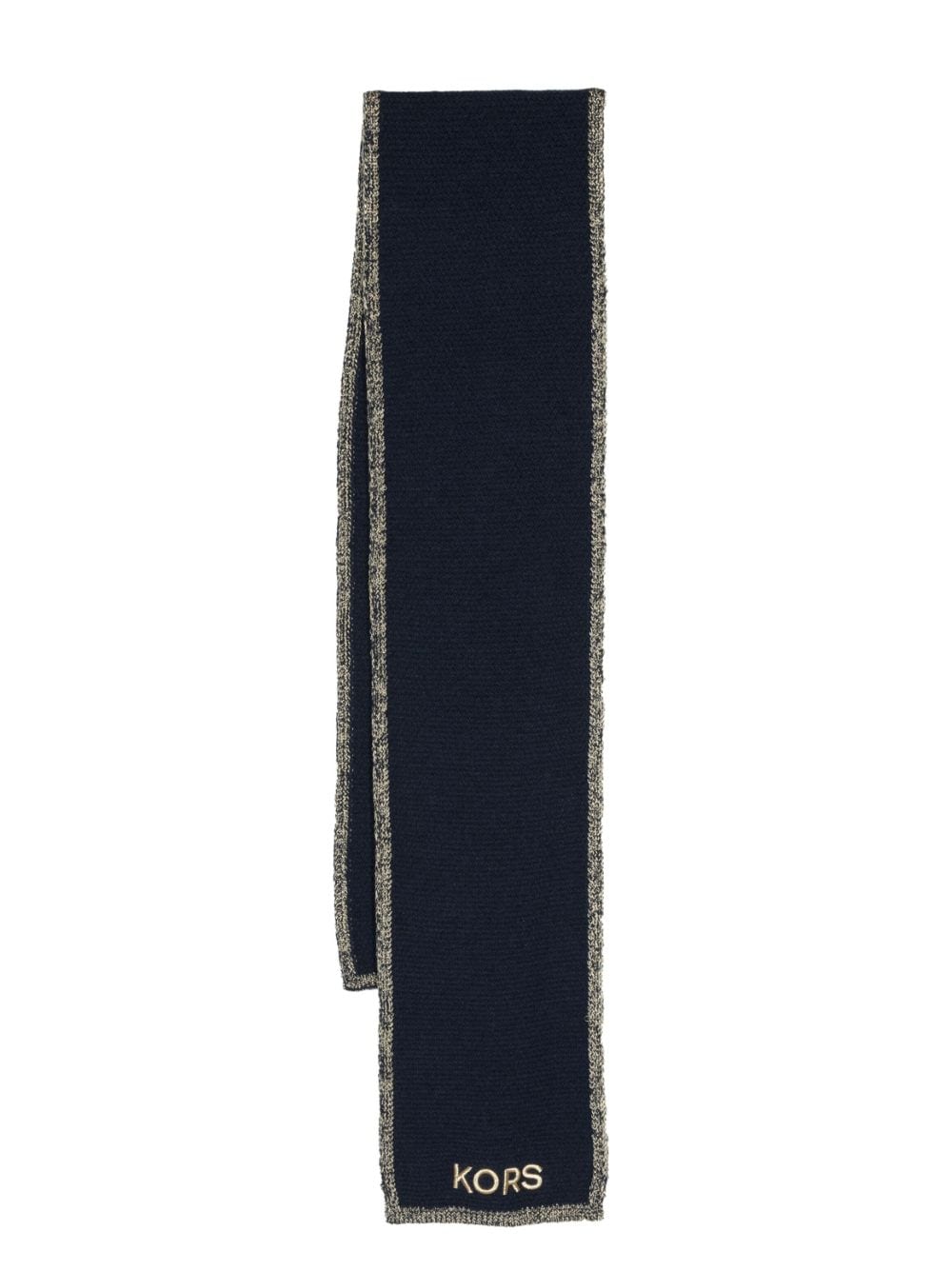 Michael Kors Kids embroidered-logo knit scarf - Blue von Michael Kors Kids