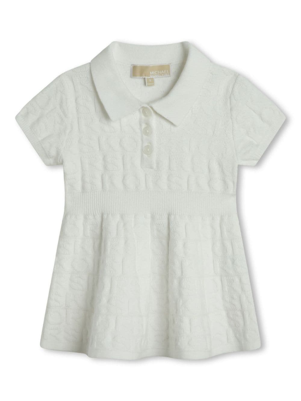 Michael Kors Kids intarsia knit-logo polo dress - White von Michael Kors Kids