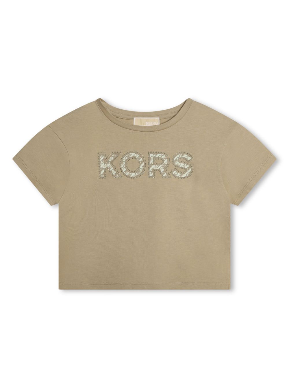 Michael Kors Kids logo-appliqué organic cotton T-shirt - Neutrals von Michael Kors Kids