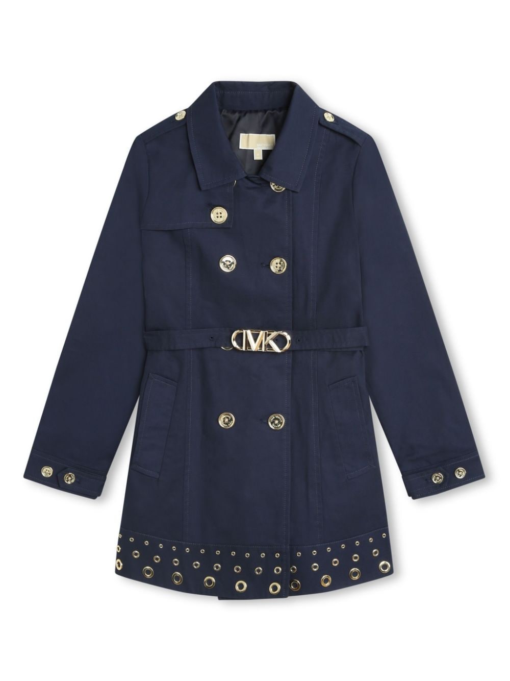 Michael Kors Kids logo-buckle double-breasted coat - Blue von Michael Kors Kids