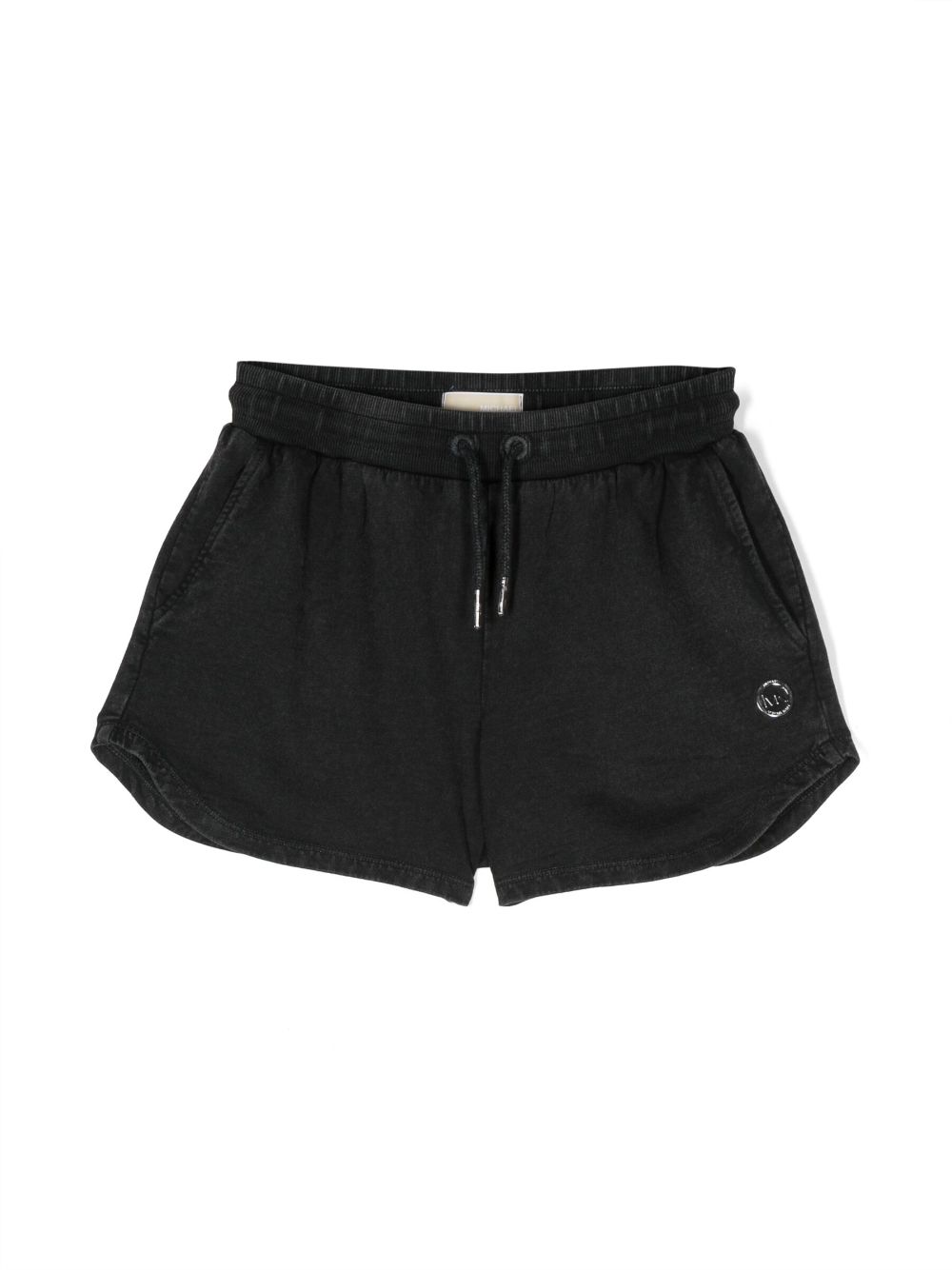 Michael Kors Kids logo-plaque cotton shorts - Black von Michael Kors Kids