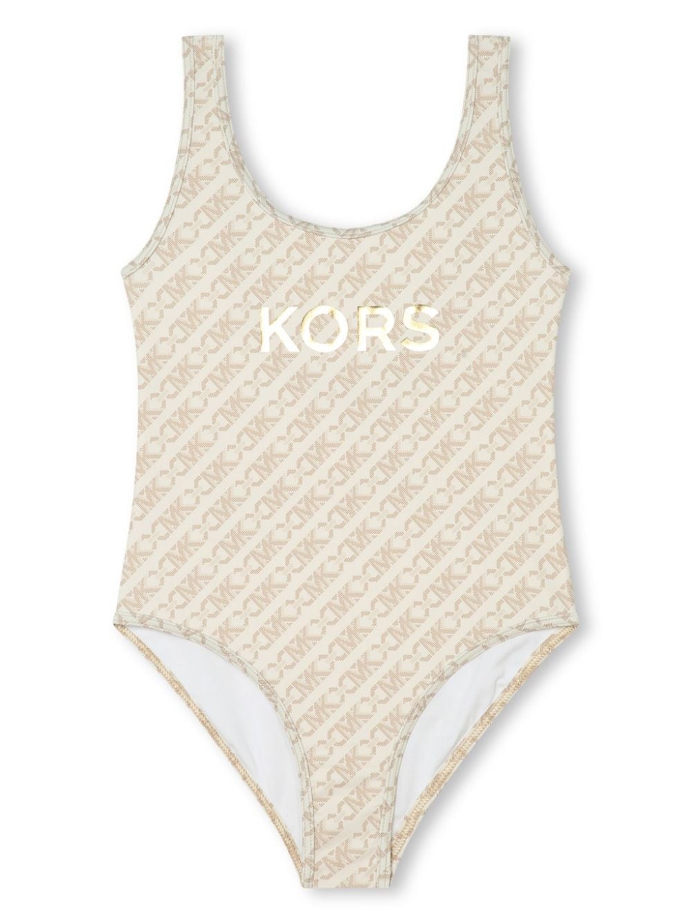 Michael Kors Kids logo-print U-neck swimsuit - Neutrals von Michael Kors Kids