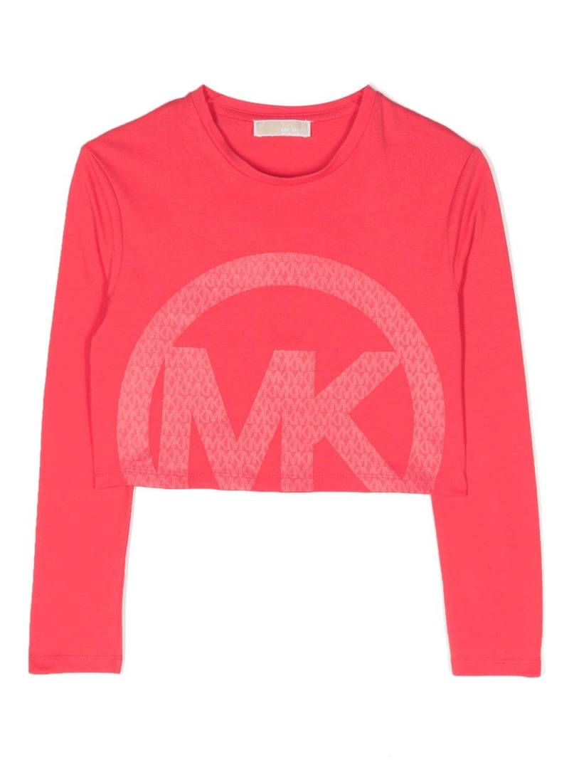 Michael Kors Kids logo-print long-sleeved cotton T-shirt - Pink von Michael Kors Kids