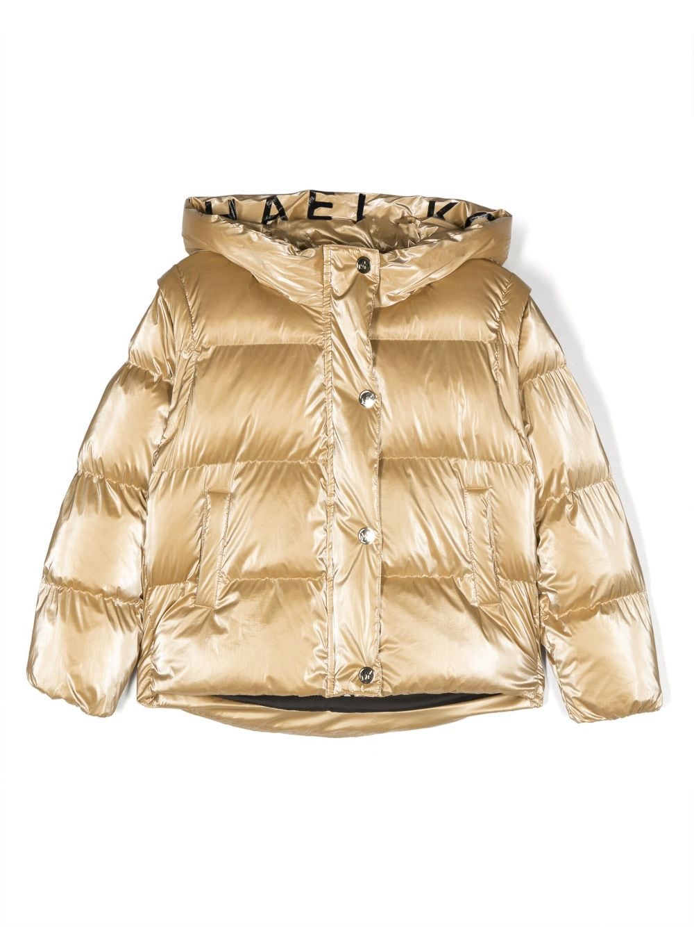 Michael Kors Kids metallic press-studded padded jacket - Gold von Michael Kors Kids