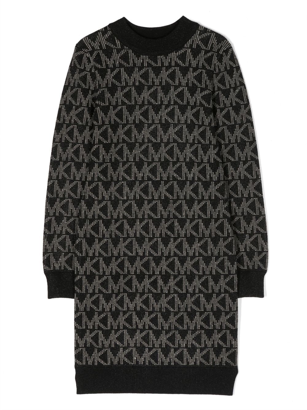 Michael Kors Kids monogram-pattern long-sleeve knit dress - Black von Michael Kors Kids