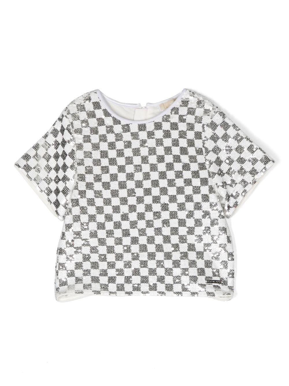 Michael Kors Kids sequin embellished checkerboard top - Grey von Michael Kors Kids