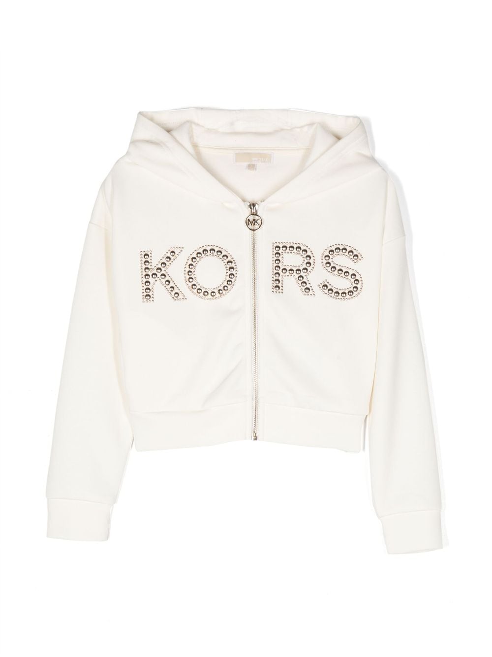 Michael Kors Kids studded-logo zipped hooded cardigan - Neutrals von Michael Kors Kids