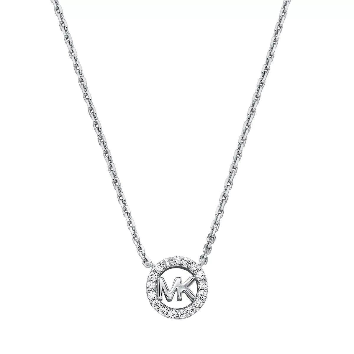 Michael Kors Armbanduhr - Michael Kors Sterling Silver Logo Pendant Necklace - Gr. unisize - in Silber - für Damen von Michael Kors