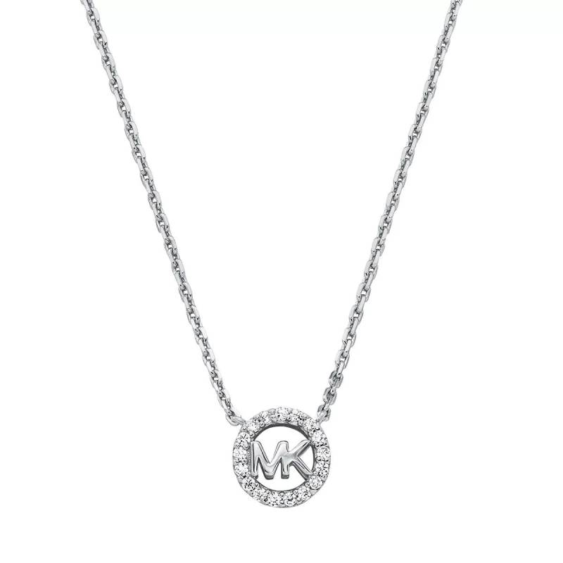 Michael Kors Armbanduhr - Michael Kors Sterling Silver Logo Pendant Necklace - Gr. unisize - in Silber - für Damen von Michael Kors