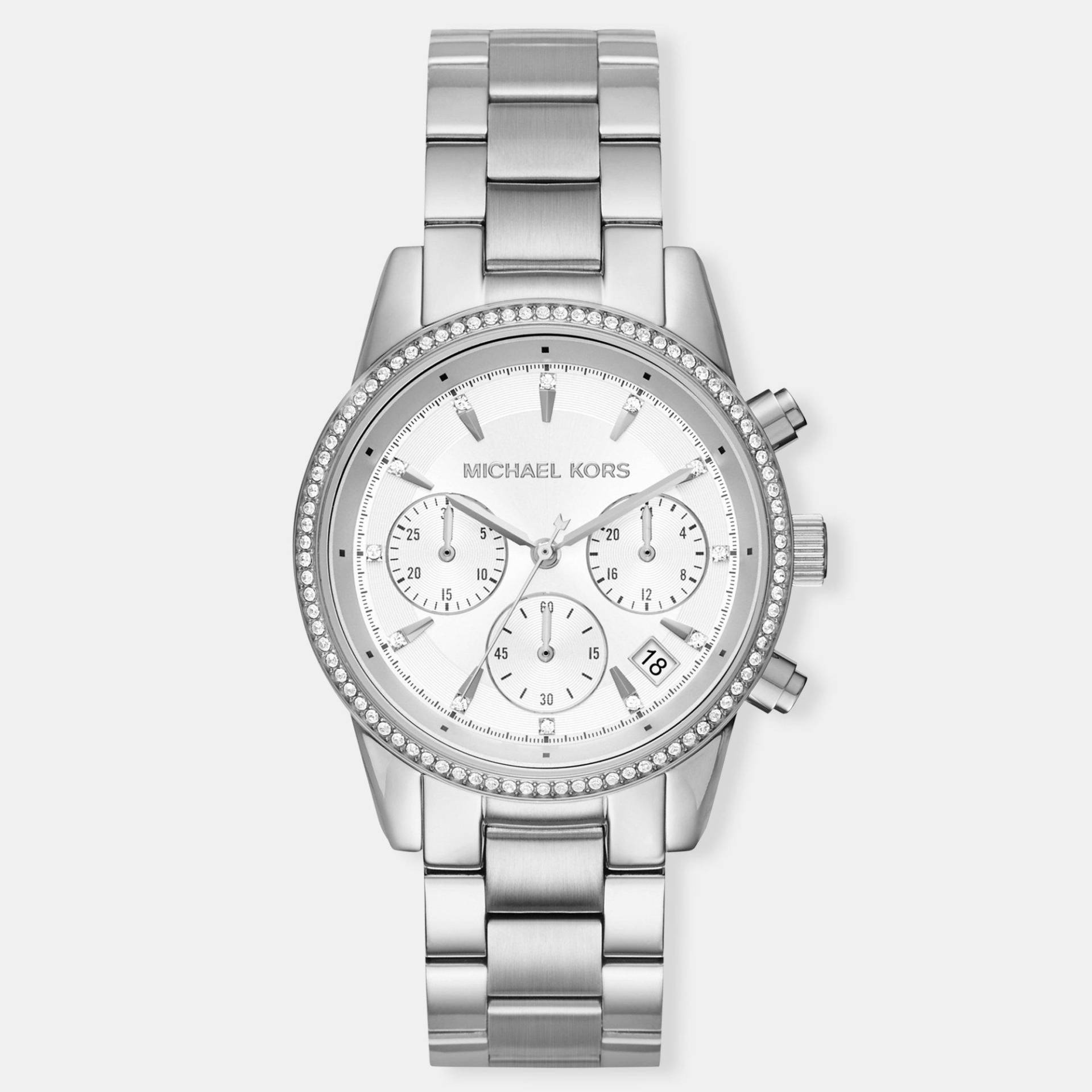 Chronograph Uhr Damen Silberfarben 37mm von MICHAEL KORS