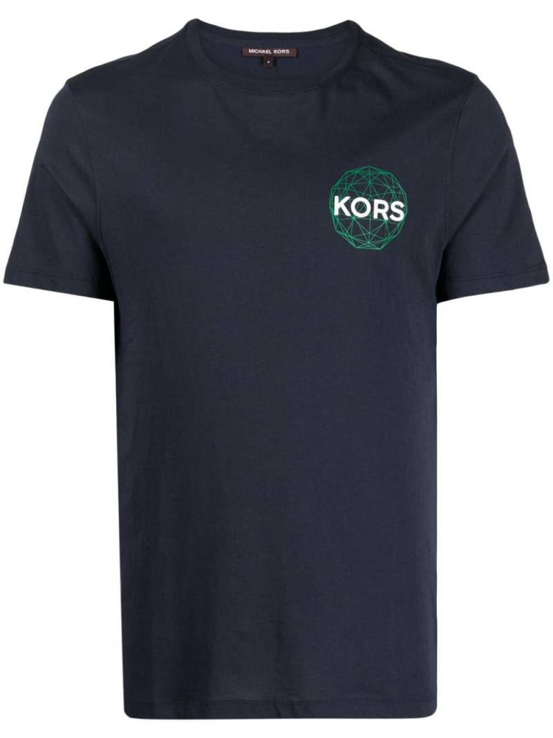 Michael Kors Digital Global logo-print T-shirt - Blue von Michael Kors