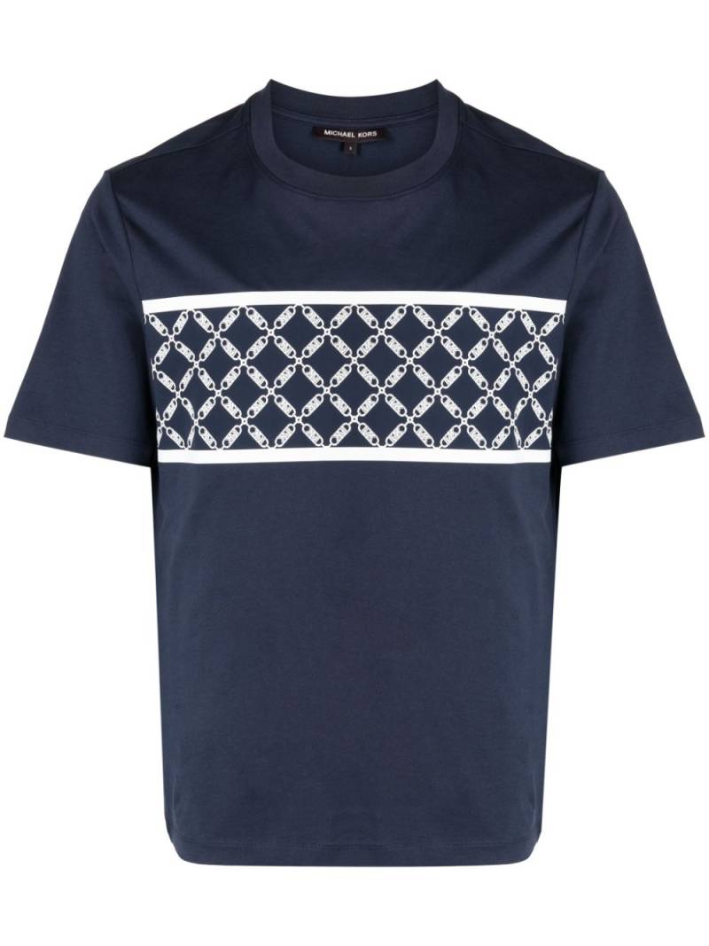 Michael Kors Empire logo-print cotton T-shirt - Blue von Michael Kors