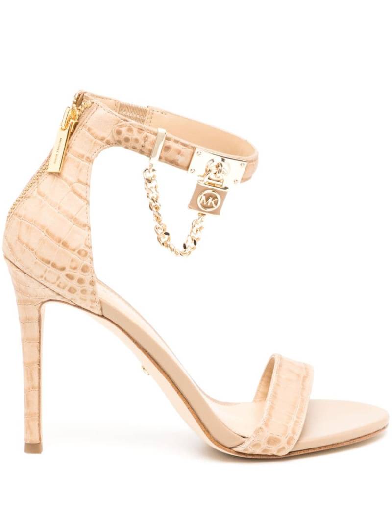 Michael Kors Hamilton 110mm crocodile-embossed sandals - Brown von Michael Kors