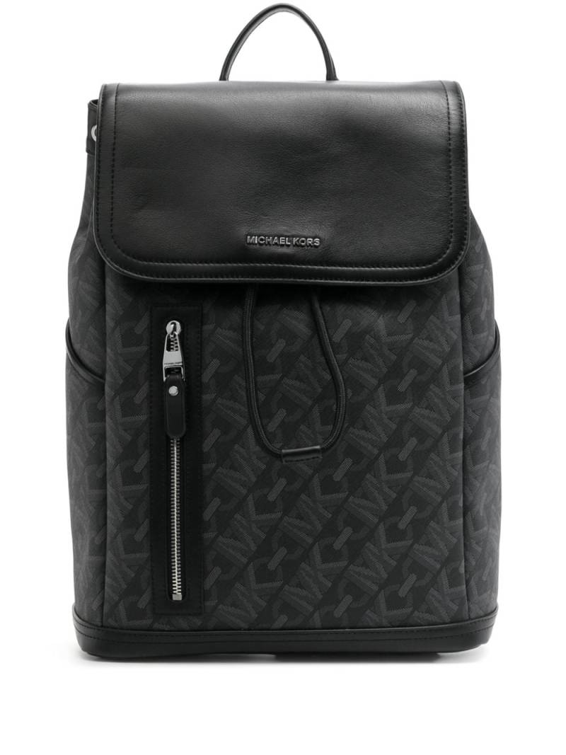 Michael Kors Hudson Empire Signature Logo leather backpack - Black von Michael Kors