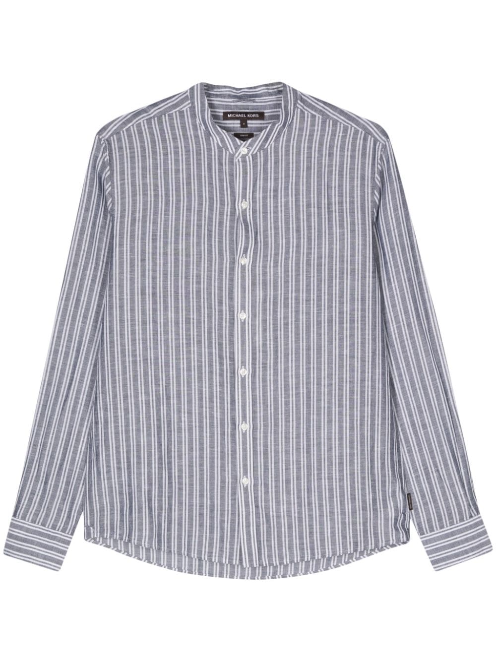 Michael Kors band-collar striped shirt - Blue von Michael Kors