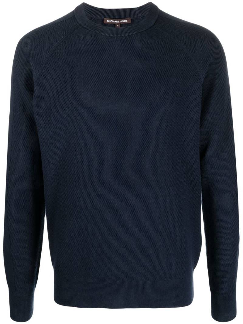 Michael Kors bird's eye crew-neck jumper - Blue von Michael Kors