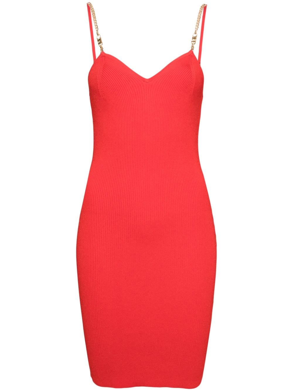 Michael Kors chain-strap ribbed-knit minidress - Red von Michael Kors