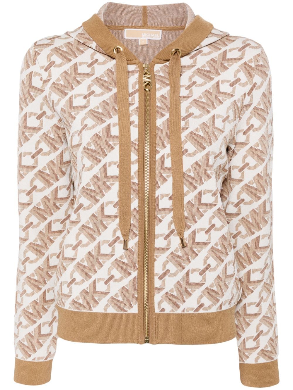 Michael Kors intarsia-knit monogram hoodie - Brown von Michael Kors