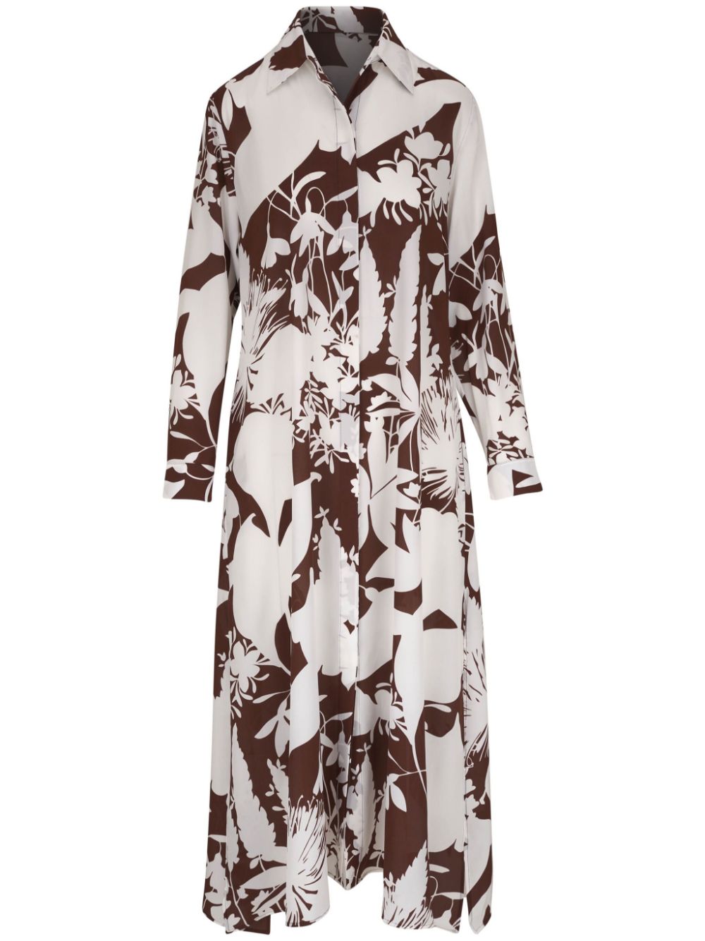 Michael Kors leaf-print silk shirtdress - Brown von Michael Kors