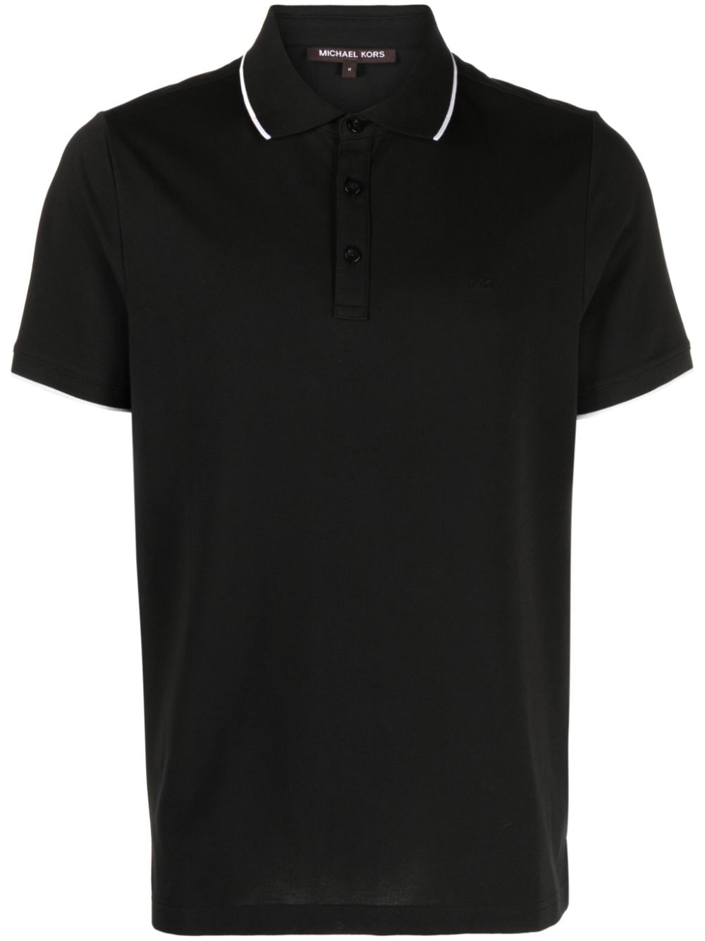 Michael Kors logo-embroidered cotton blend polo shirt - Black von Michael Kors