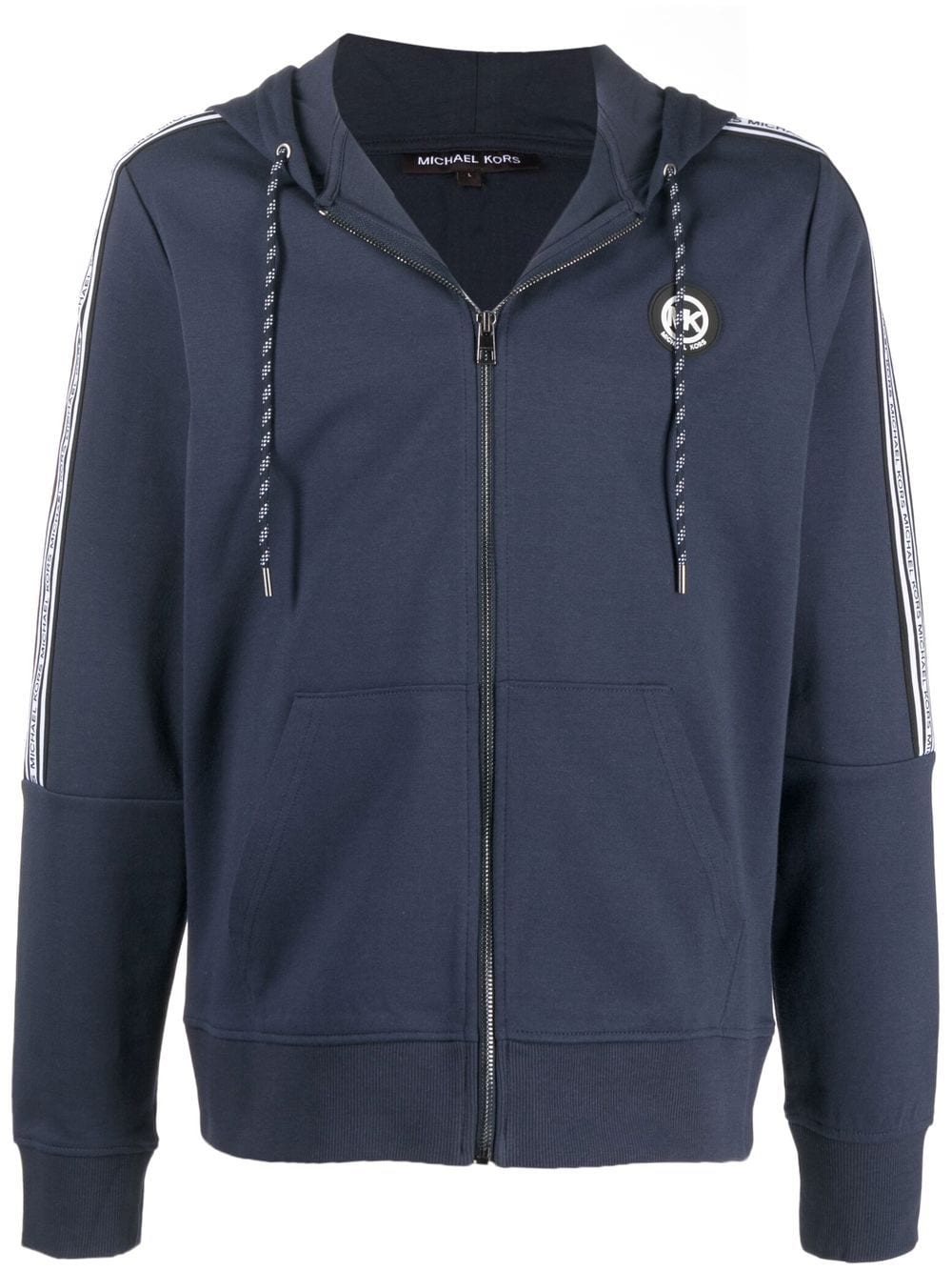 Michael Kors logo-patch zip-up hoodie - Blue von Michael Kors